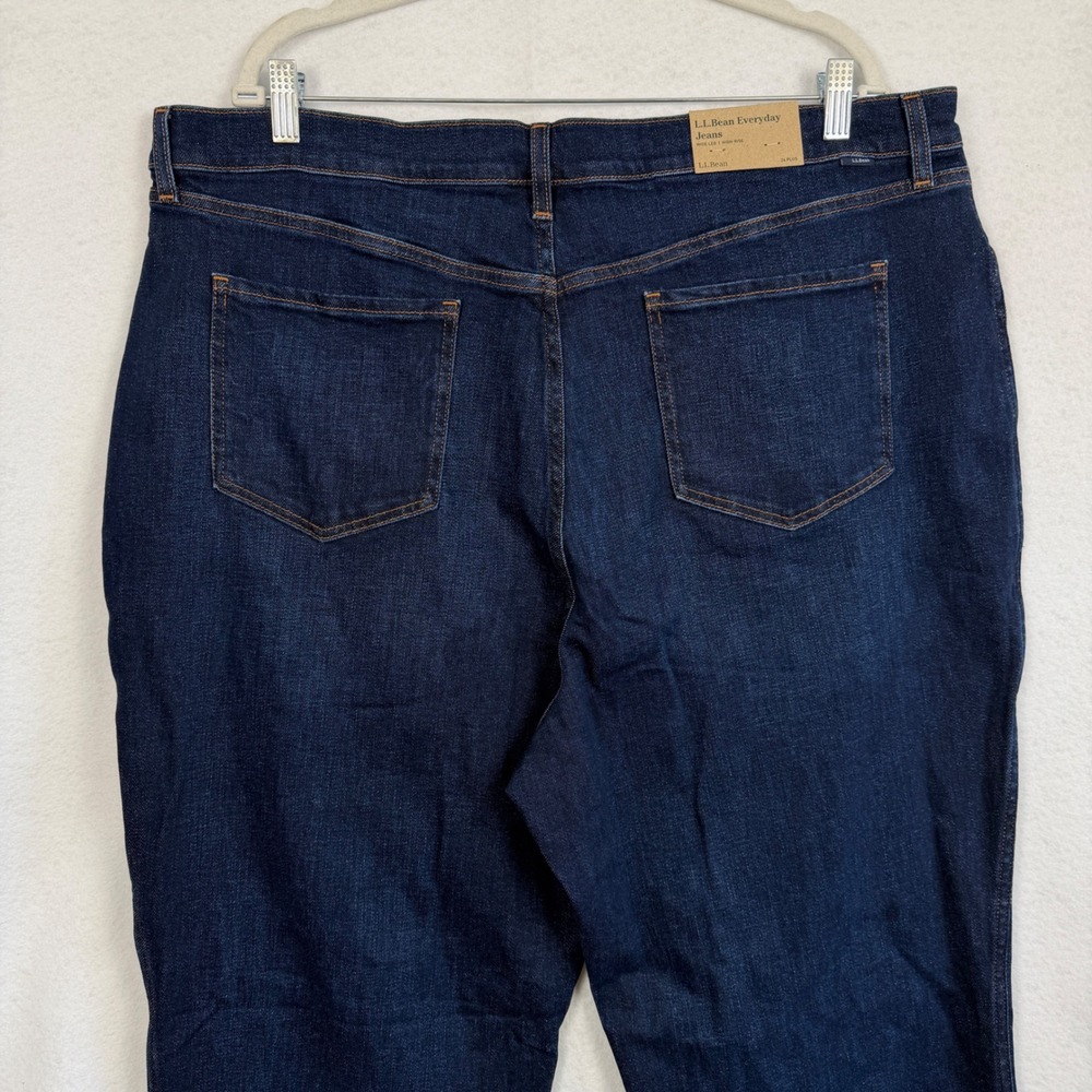 New L.L. Bean Everyday Jeans Womens 24W Plus High Rise Wide Leg Indigo Ink Blue - Picture 5 of 12